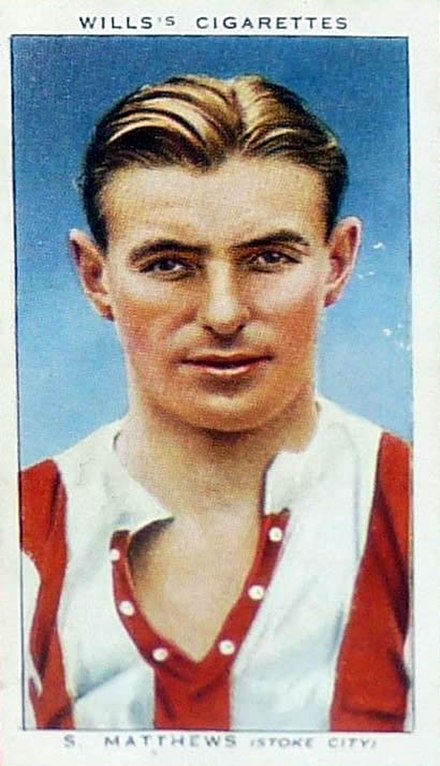 Matthews on a football card in 1939
