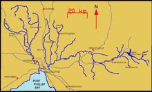 Map of Yarra River and its tributaries.