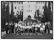 Arab Christian Palestinian boys at the Jerusalem YMCA, 1938 Ymca boys jeru.jpg