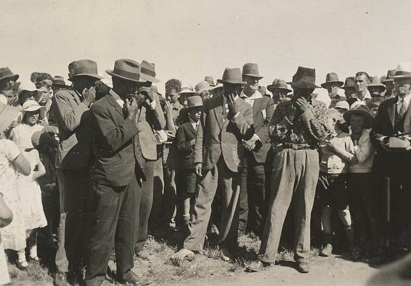 File:"Aborigines playing tunes on gum leaves" Deniliquin, 1934 (16651404670).jpg