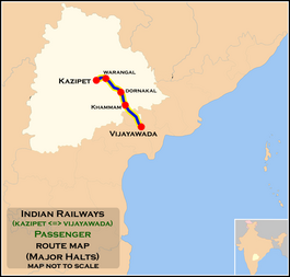 (Kazipet - Vijayavada) Yo'lovchi marshruti map.png