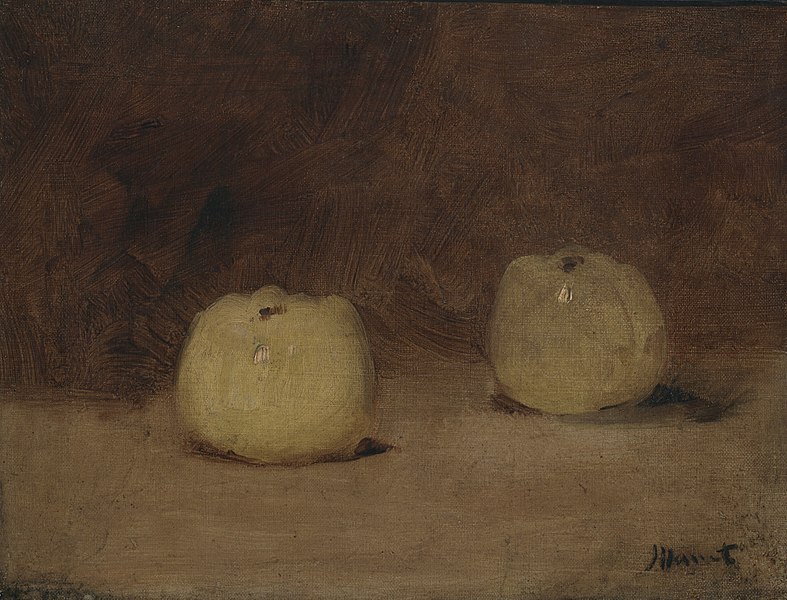 Ficheiro:Édouard Manet - Still Life with Two Apple - 1975.84.6 - Yale University Art Gallery.jpg