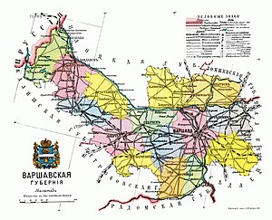 Варшавская губерния на карте