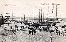 Gammel bybrygge.  1800-talls postkort