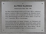 Alfred Klinkan - Gedenktafel