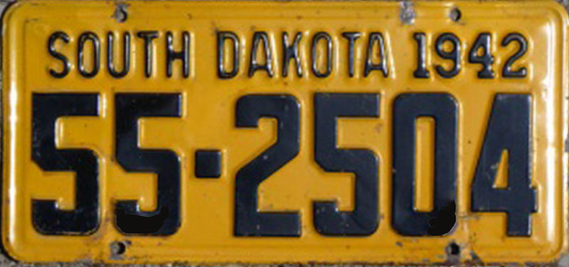 File:1942 South Dakota license plate.jpg
