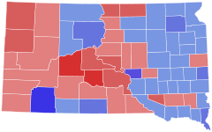 1986 United States Senate election in South Dakota results map by county.svg