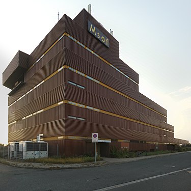 Iron covered Hump Yard Control Tower in Maschen, Germany.