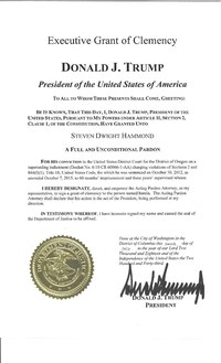 2018-07-10 Trump pardon for Steven Dwight Hammond.master pardon warrant.pdf