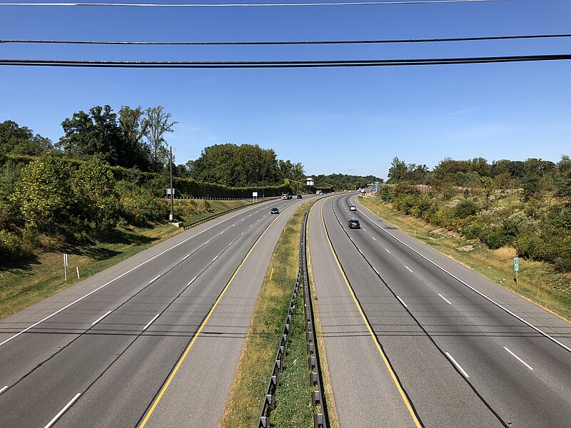 File:2019-09-25 11 19 32 View west along Maryland State Route 200 (Intercounty Connector) from the overpass for Maryland State Route 182 (Layhill Road) in Aspen Hill, Montgomery County, Maryland.jpg