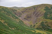 A view of Devil's Beef Tub near Moffat, Scotland.