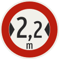 242-2,2 Maximálna šírka (2,2 m)