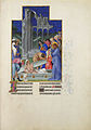 Gebroeders Van Limburg, ca. 1410, opwekking van Lazarus uit de Très Riches Heures, f171r
