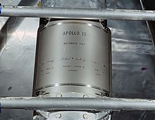 Apollo 12 Wikipedia - replica of the plaque attached to the apollo 12 lm