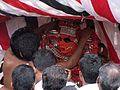 Adjusting the ornaments of Kalarivathukkal Bhagavathi