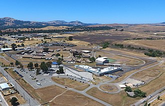 FCI Dublin, one of five federal prisons for women in the United States Aerial view of the front of Federal Correctional Institution, Dublin.jpg