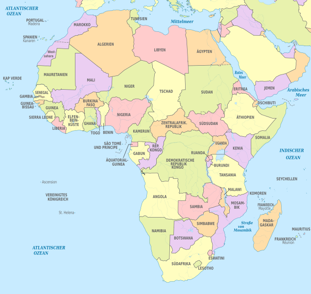 File:Africa, administrative divisions - de - colored.svg