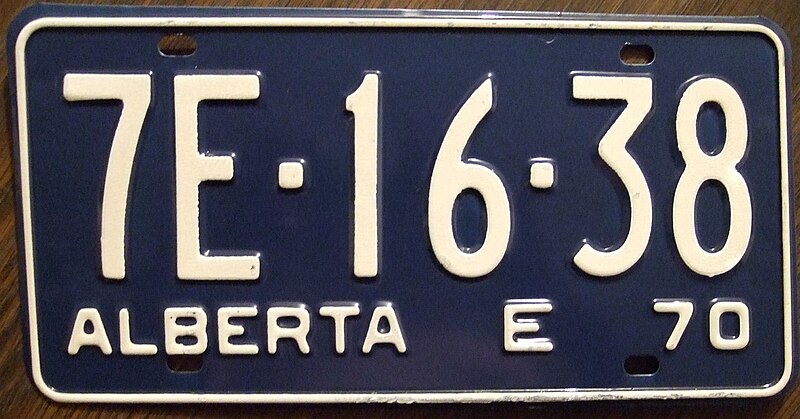 File:Alberta 1970 Exempt license plate - Number 7E-16-38.jpg