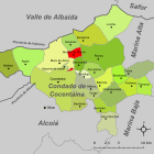 Расположение муниципалитета Алькосер-де-Планес на карте провинции