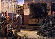 Flower market in Roman times, with a cactus and two agaves (an anachronism, as they are originally American plants), 1868, Manchester Art Gallery