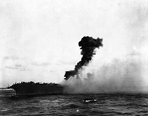 Amidships explosion aboard USS Lexington (CV-2), 8 May 1942 (80-G-7406).jpg