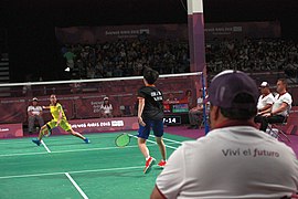 Badminton at the 2018 Summer Youth Olympics – Girls Quarterfinals Vu-Goh 160.jpg