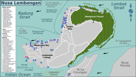 Map of Nusa Lembongan