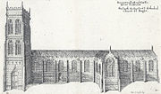 Thumbnail for File:Bang orsensis eccl cath facies australis - The south prospect of ye cathedral church of Bangor.jpeg