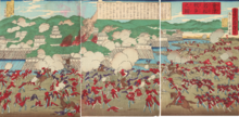 Battle of Aizu at Wakamatsu castle by Tsukioka Yoshitoshi.png