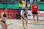 Deutsch: Beachhandball Europameisterschaften 2019 (Beach handball Euro); Tag 3: 4. Juli 2019 – Frauen, Platzierungsrunde Gruppe III, Schweiz-Nordmazedonien 2:0 (21:6, 23:20) English: Beach handball Euro; Day 3: 4 July 2019 – Women Consolation Round Group III – Switzerland-North Macedonia 2:0 (21:6, 23:20)