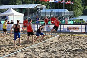 Deutsch: Beachhandball Europameisterschaften 2019 (Beach handball Euro); Tag 1: 2. Juli 2019 – Männer, Vorrunde Gruppe D, Frankreich-Montenegro 2:0 (19:7, 18:9) English: Beach handball Euro; Day 1: 2 July 2019 – Men Preliminary Round Group D – France-Montenegro 2:0 (19:7, 18:9)