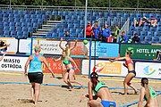 Deutsch: Beachhandball Europameisterschaften 2019 (Beach handball Euro); Tag 2: 3. Juli 2019 – Frauen, Vorrunde Gruppe D, Ukraine-Deutschland 2:0 (23:22, 32:24) English: Beach handball Euro; Day 2: 3 July 2019 – Women Preliminary Round Group D – Ukraine-Germany 2:0 (23:22, 32:24)