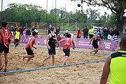 Deutsch: Beachhandball bei den Olympischen Jugendspielen 2018; Tag 6, 12. Oktober 2018; Jungen, Platzierungssspiel Ränge 9-10 – Chinese Taipei (Taiwan)-Uruguay 2:1 English: Beach handball at the 2018 Summer Youth Olympics at 12 October 2018 – Boy's Placement Match 9-10 – Chinese Taipei (Taiwan)-Uruguay 2:1