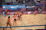 Deutsch: Beachhandball bei den Olympischen Jugendspielen 2018; Tag 5, 10. November 2018; Mädchen, Hauptrunde - Chinese Taipei (Taiwan)-Niederlande 1:2 English: Beach handball at the 2018 Summer Youth Olympics at 11 October 2018 – Girls Main Round – Chinese Taipei (Taiwan)-Netherlands 1:2