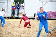 Deutsch: Beachhandball bei den Olympischen Jugendspielen 2018; Tag 6, 11. Oktober 2018; Mädchen, Platzierungsspiel um Platz 7 - Russland-Venezuela 2:0 English: Beach handball at the 2018 Summer Youth Olympics at 11 October 2018 – Girl's Placement Match 7-8 – Russia-Venezuela 2:0