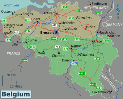 Мапа Белгије