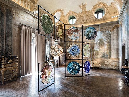 Temporary exhibition "After The Tribes" by Beverly Barkat in the ballroom of the villa (2018)