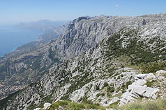 Kilátás a Vošac csúcsáról (1422 m)