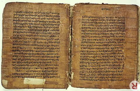 A 17th-century birch bark manuscript of ancient Panini Sutra, a treatise on grammar,[11] found in Kashmir.