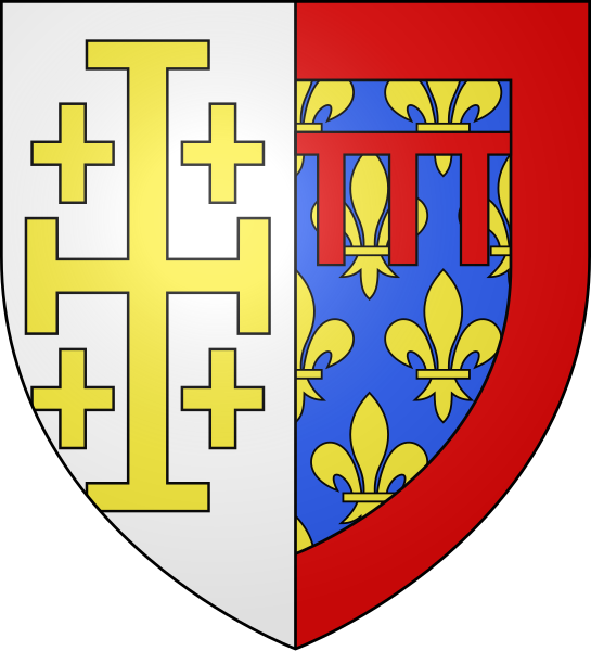 File:Blason Louis II d'Anjou (version éronnée de Gelre).svg