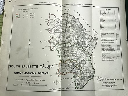 1929 Map Salsette Land Records Office