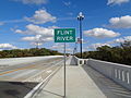 Broad Avenue Memorial Bridge, Flint River sign