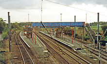 The station painted in Network SouthEast colours, 1993