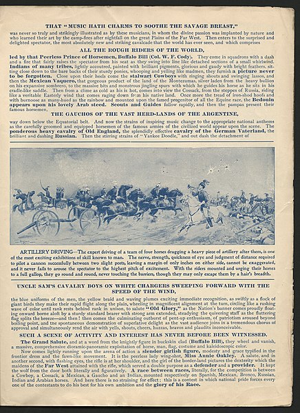 File:Buffalo Bill's Wild West and Congress of Rough Riders of the World program, September 15, 1897 - DPLA - 0530b93240b09c012703739519083ef6 (page 10).jpg