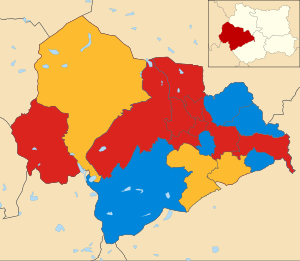 2012 local election results in Calderdale Calderdale UK ward map 2012 Election.svg