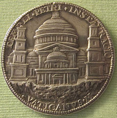 Foundation medal by Caradosso (Cristoforo Foppa) depicting a design by Bramante, 1506