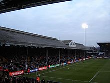 The Johnny Haynes stand at Craven Cottage, is a Grade II listed building. Ccffc.jpg