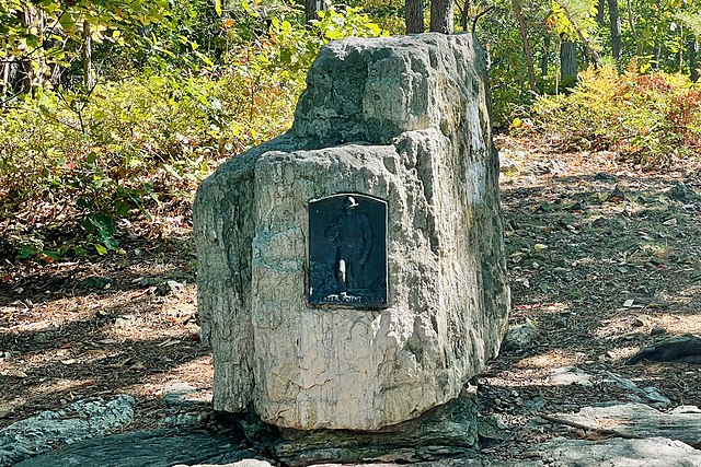 Appalachian Trail plaque on Center Point Knob in Pennsylvania