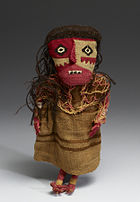 Textile doll (11th century), Chancay culture, found near Lima, Walters Art Museum. Of their small size, dolls are frequently found in ancient Peruvian tombs . Chancay - Textile Doll - Walters 83768.jpg