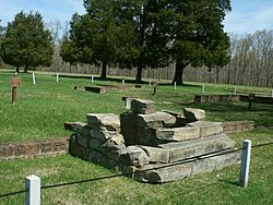 Ruínas da casa de George Chancellor no campo de batalha de Chancellorsville